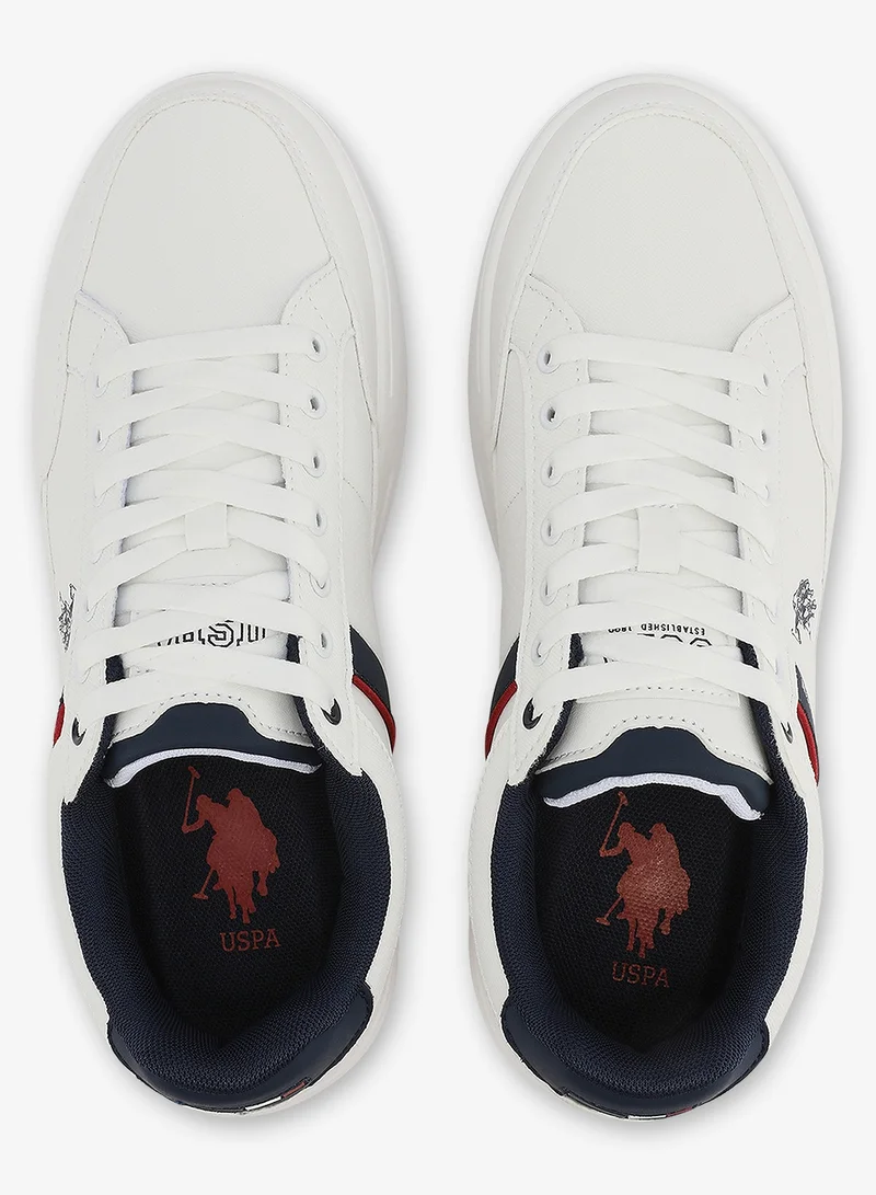 U.S. Polo Assn. white Men's White Classic Low-Top Sneakers,Lightweight Shoes Casual for Everyday Style for Men | Best Price UAE