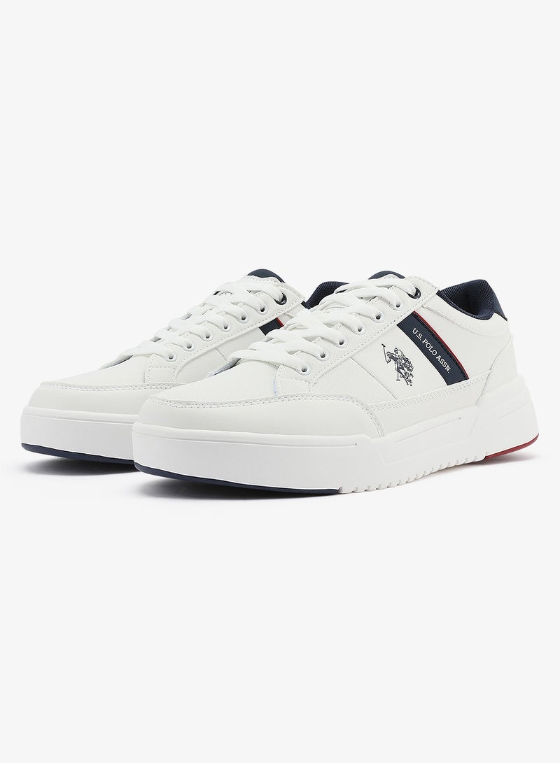 U.S. Polo Assn. Men's White Classic Low-Top Sneakers,Lightweight Shoes Casual for Everyday Style - Image 5