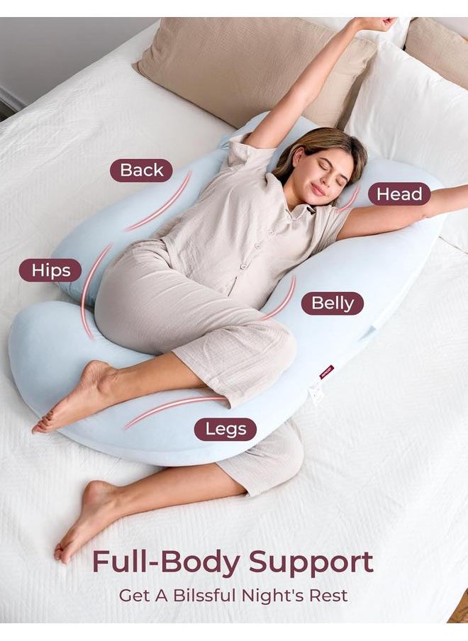 Y&D Pregnancy Pillows for Sleeping, U Shaped Full Body Maternity Pillow with Removable Cover - Support for Back, Legs, Belly, HIPS for Pregnant Women, 57 Inch Pregnancy Pillow for Women, Grey  - Image 3