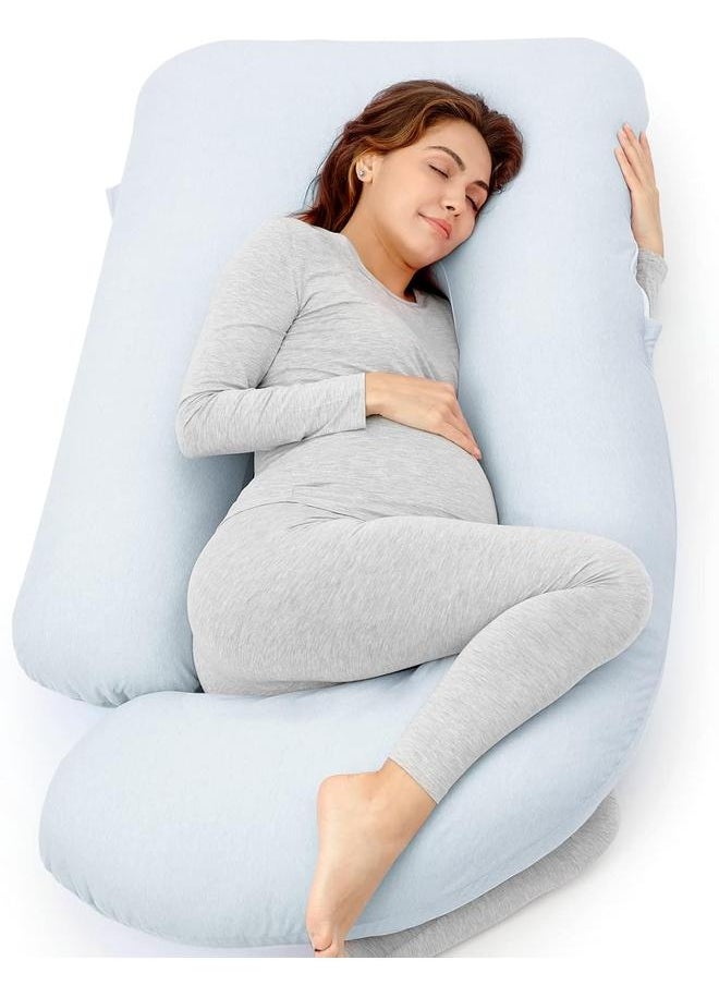 Y&D Pregnancy Pillows for Sleeping, U Shaped Full Body Maternity Pillow with Removable Cover - Support for Back, Legs, Belly, HIPS for Pregnant Women, 57 Inch Pregnancy Pillow for Women, Grey  - Image 1
