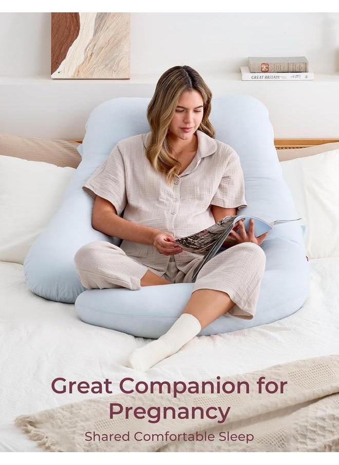 Y&D Pregnancy Pillows for Sleeping, U Shaped Full Body Maternity Pillow with Removable Cover - Support for Back, Legs, Belly, HIPS for Pregnant Women, 57 Inch Pregnancy Pillow for Women, Grey  - Image 5