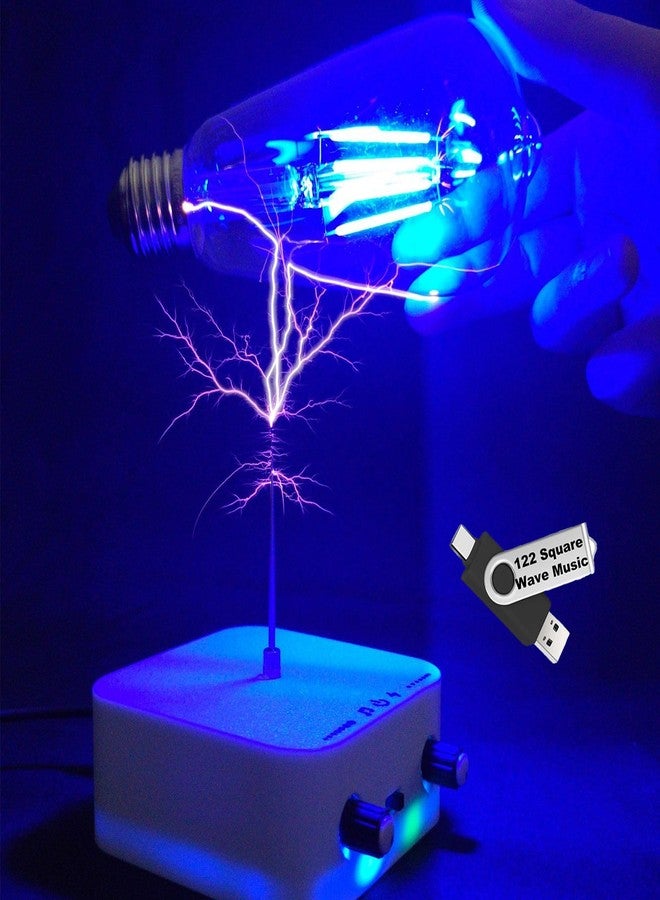 Yoqanr Music Tesla Coil Speaker,Bluetooth Mini Tesla Coil, Touchable Artificial Lightning Spark Gap Arc Generator, Wireless Transmission Experiment Model, Science Teaching Experiment Lightning Toy - Image 1