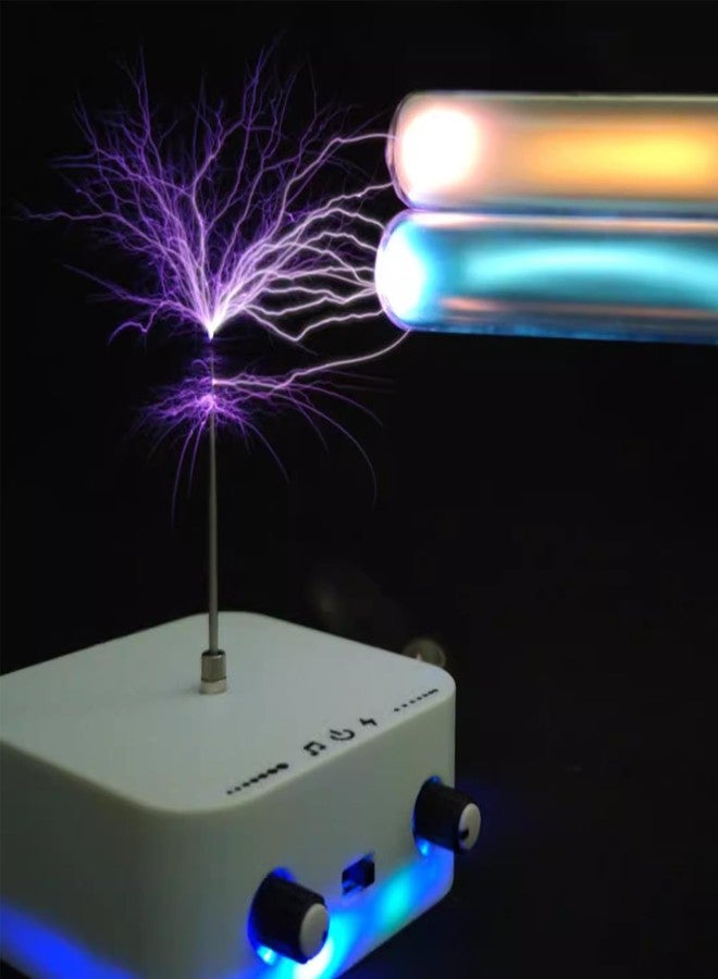 Yoqanr Music Tesla Coil Speaker,Bluetooth Mini Tesla Coil, Touchable Artificial Lightning Spark Gap Arc Generator, Wireless Transmission Experiment Model, Science Teaching Experiment Lightning Toy - Image 3