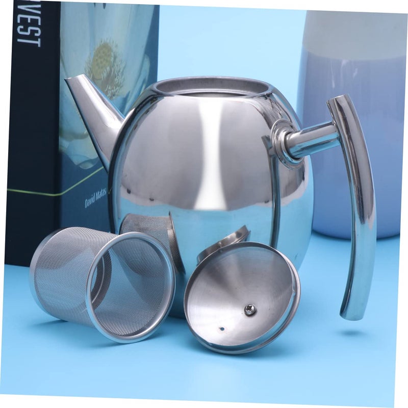 Stainless Steel Teapot With Infuser Easy Clean Quick Straining Tea Preparation Home Decor - Image 5