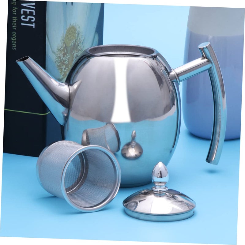 Stainless Steel Teapot With Infuser Easy Clean Quick Straining Tea Preparation Home Decor - Image 3