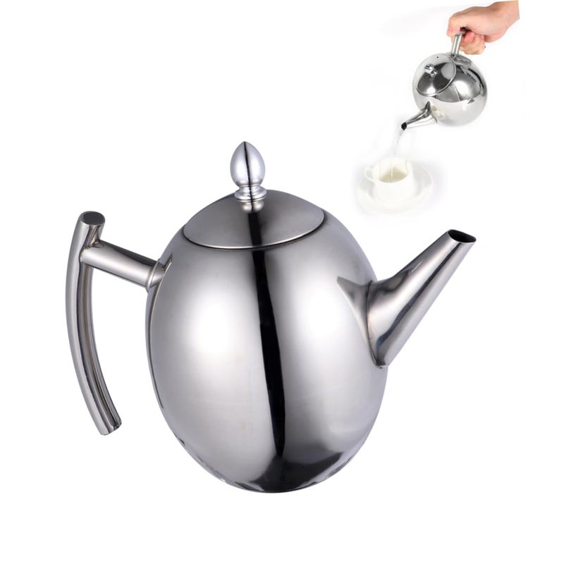 Stainless Steel Teapot With Infuser Easy Clean Quick Straining Tea Preparation Home Decor - Image 2