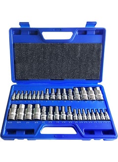 Hex Bit Socket Set Allen Wrench Bit Kit Hex Key For Ratchet Socket Tool Sae And Metric Set 3 8 1 4 1 2 Drive Socket Set 34 Piece
