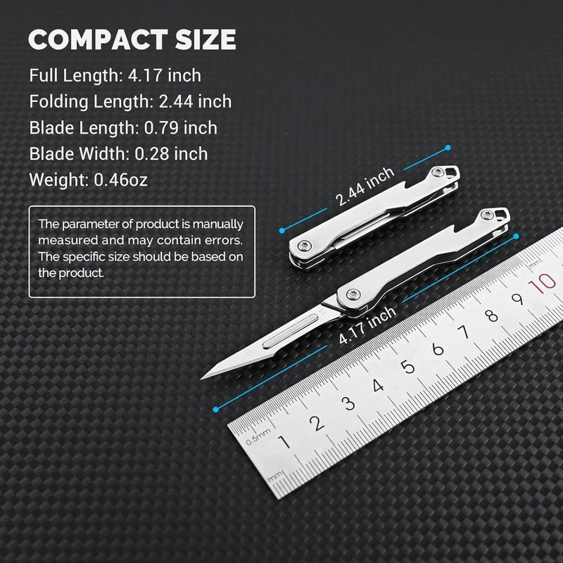 edcfans Folding Scalpel Knife, Small Pocket Knife for Men with 10pcs Surgical Replaceable Blades #11, EDC Utility Knives, Outdoor Edge Knives for Hunting, Skinning - Image 5