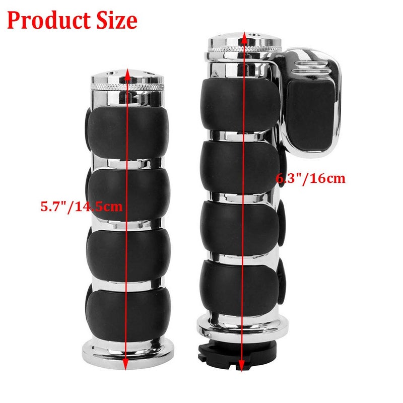 MISS MOLY Pair of 1" Dual Chrome Motorcycle Bar End Hand Grips Handlebar Compatible with Cruisers Harley Yamaha Suzuki - Image 4