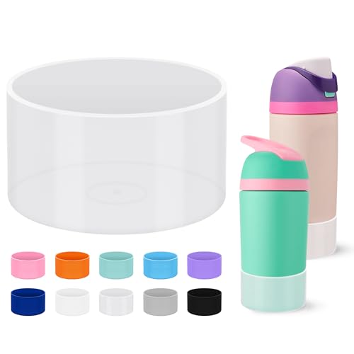 Mokoart Silicone Boot Compatible with Owala Kids Water Bottle 16/14 oz, Anti-Slip Rubber Bottom Protective Sleeve for Owala Kids FreeSip 16oz, Accessories for Owala Kids Flip - Transparent - Image 1