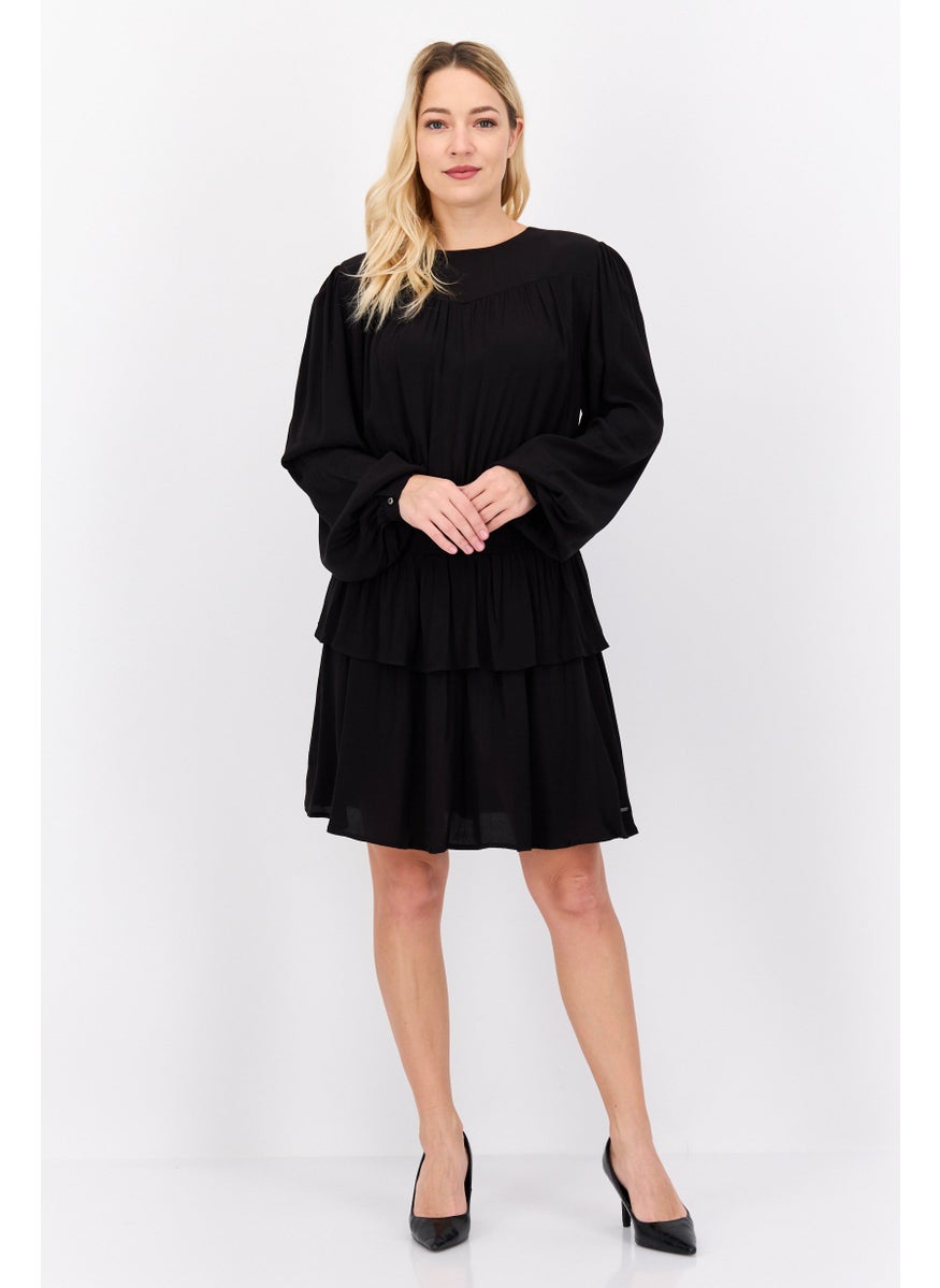 Pepe Jeans Women Textured Mini Dress, Black  - Image 4