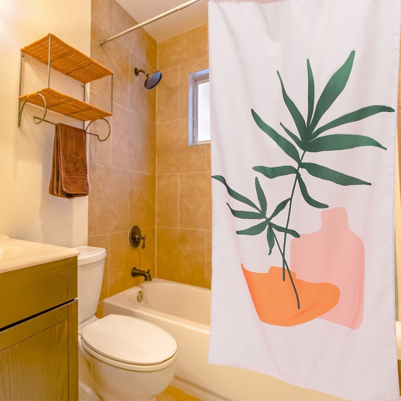 🚽 ستارة حجرة فواصل حمام مستطيلة أنيقة من البوليستر عبوة واحدة - Image 2