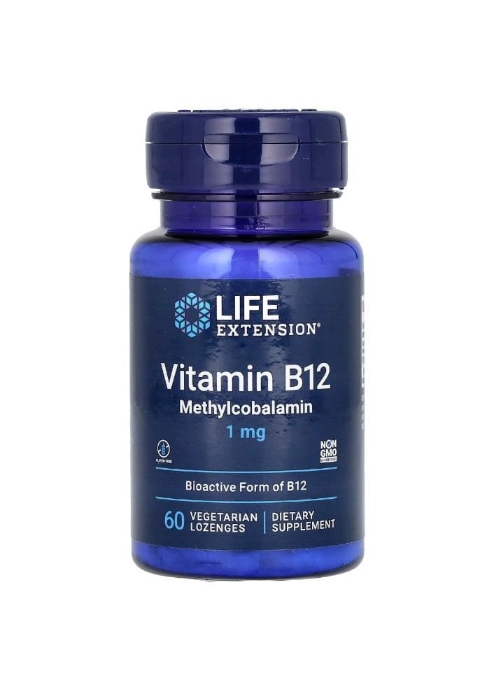 Life Extension Vitamin B12 Methylcobalamin 1 mg 60 Vegetarian Lozenges - Image 1