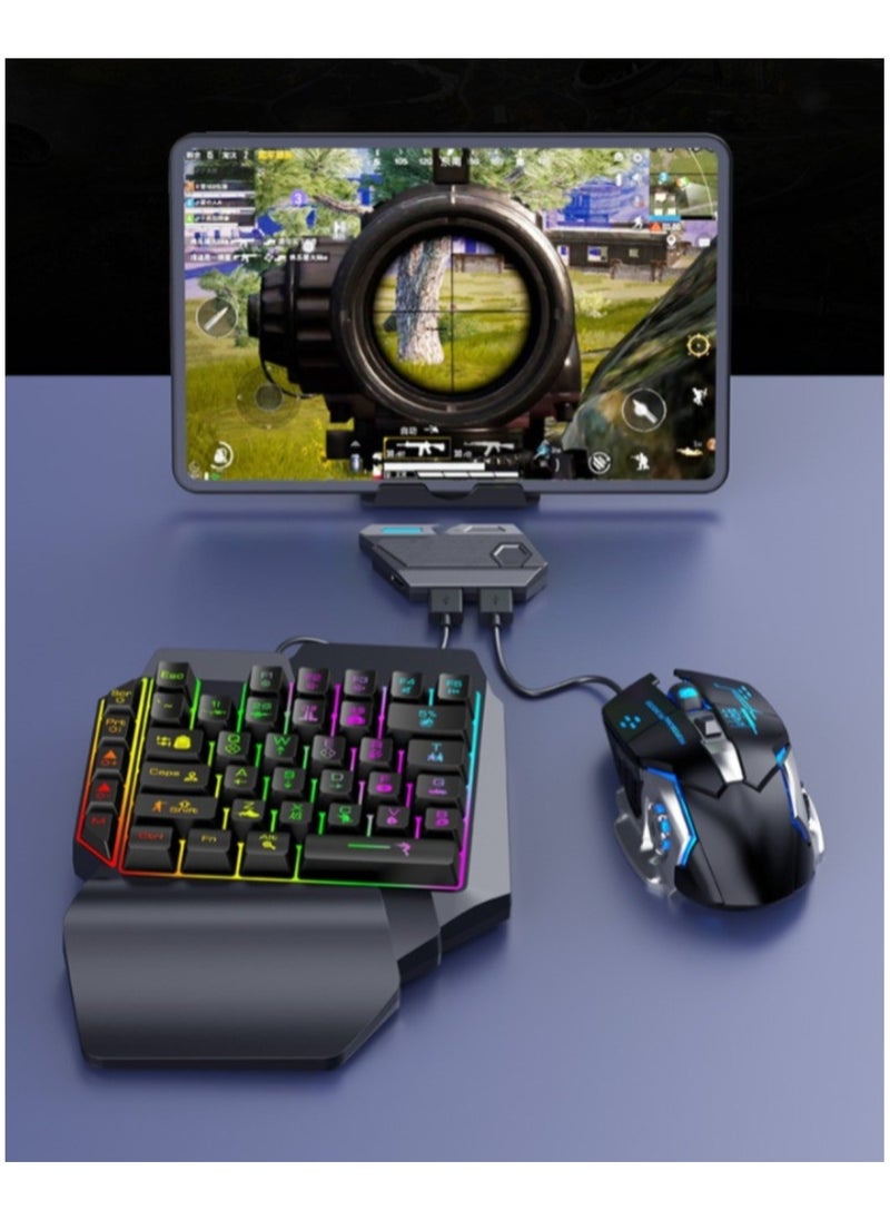 هويتك مجموعة ألعاب MIX SE + SK58 + X1 - لوحة مفاتيح RGB بيد واحدة + ماوس ألعاب سلكي + محول ألعاب  - Image 3