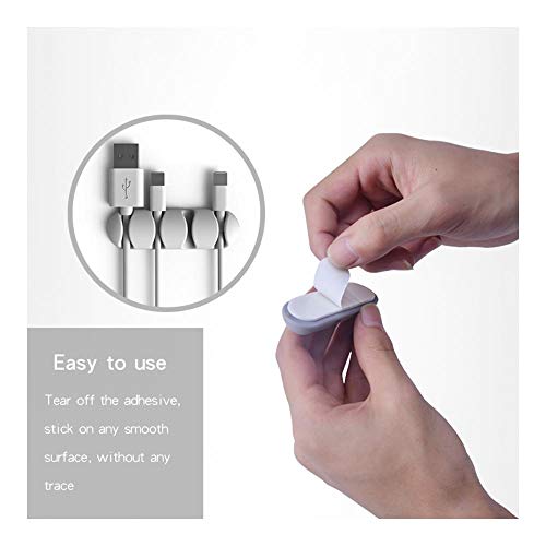 DailyObjects Rounded Clip-On Cable Stickers | Silicone Multipurpose Organiser Clipper for Cable to Organise Home, Desks, Offices, Cars, Cubicles | Affixable Everywhere | Black - Set of 9 - Image 4
