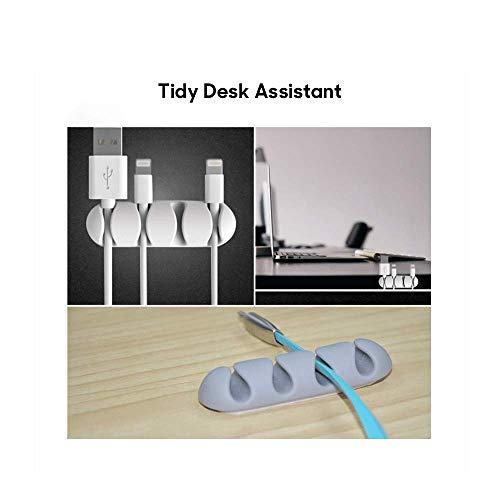 DailyObjects Rounded Clip-On Cable Stickers | Silicone Multipurpose Organiser Clipper for Cable to Organise Home, Desks, Offices, Cars, Cubicles | Affixable Everywhere | Black - Set of 9 - Image 3