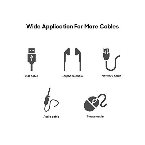 DailyObjects Rounded Clip-On Cable Stickers | Silicone Multipurpose Organiser Clipper for Cable to Organise Home, Desks, Offices, Cars, Cubicles | Affixable Everywhere | Black - Set of 9 - Image 5