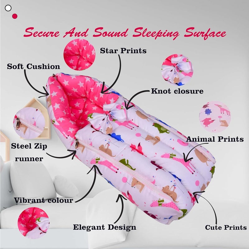 Kwitchy مجموعة سرير الأطفال كويتشي الأساسية للنوم مع مرتبة عكسية وحقيبة حمل وشراشف وردية 06 أشهر 4 قطع - Image 4