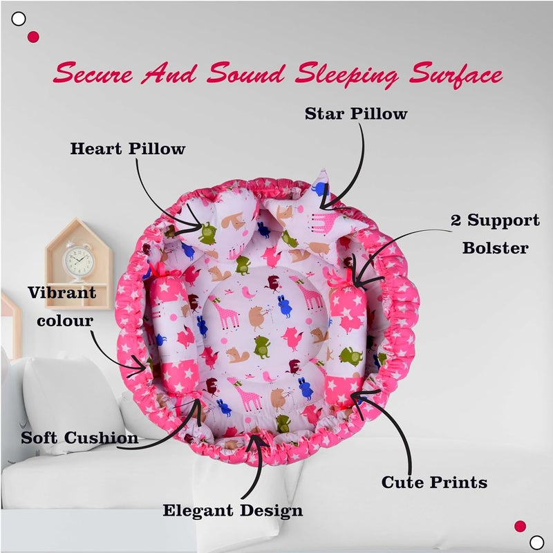 Kwitchy مجموعة سرير الأطفال كويتشي الأساسية للنوم مع مرتبة عكسية وحقيبة حمل وشراشف وردية 06 أشهر 4 قطع - Image 5