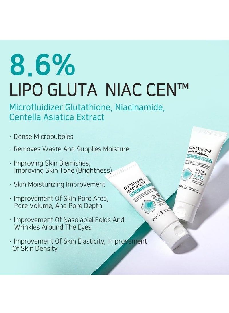 ايه بي ال بي منظف ​​الوجه بالجلوتاثيون والنياسيناميد | ليبو جلوتا نياك سين™ 8.6% 2.71 أونصة سائلة/عناية بالبشرة الكورية، يُعنى بشد المسام وإزالة الدهون، تغذية طويلة الأمد وترطيب عميق لبشرة ناعمة. - Image 3