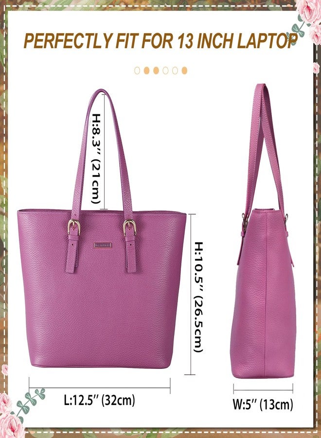 Banuce Large Capacity Leather Tote Bag for Women Ladies Purses and Handbags with Zipper Shoulder Bag Purple - Image 5
