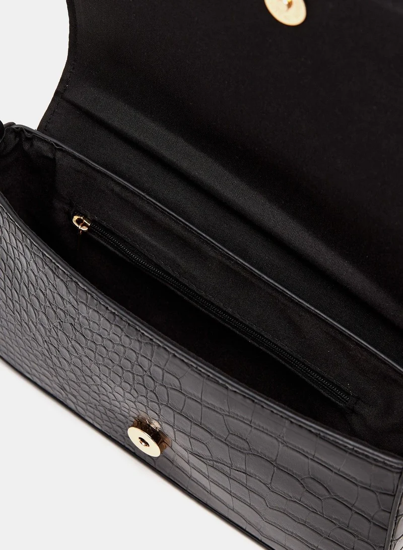 shoexpress Animal Print Shoulder Bag with Chain Link Strap