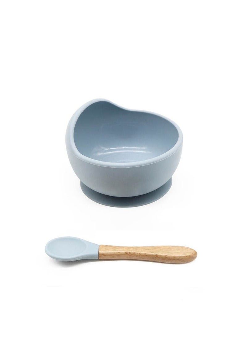 Lion Llama - BPA free silicone Baby Feeding Bowl and Spoon set - Image 1