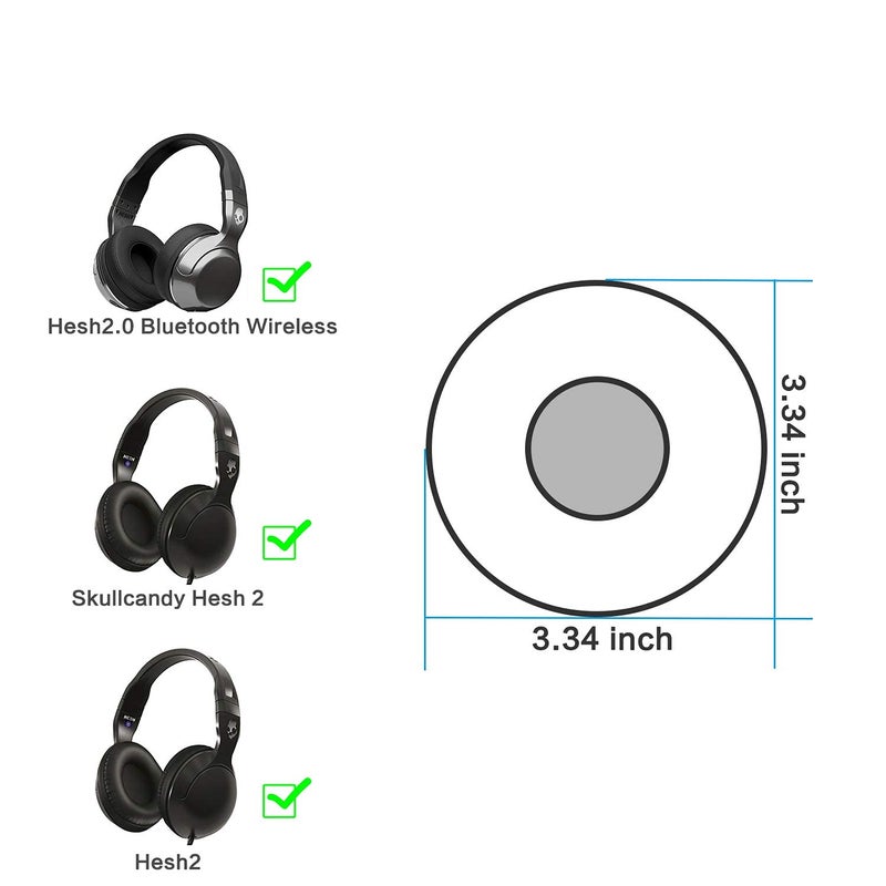 Saipomor Hesh 2 Earpads Replacement for Skullcandy Hesh Hesh 2 Bluetooth Wireless Headphones Replacement Ear Cushions Ear Cover - Image 4
