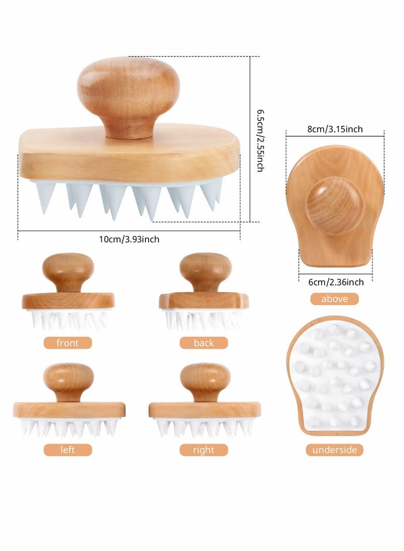 سيوسي فرشاة الشامبو ، فرشاة تدليك فروة الرأس الخشبية المصنوعة من السيليكون للشعر الرطب والشعر الجاف ، فرشاة العناية بالشعر مناسبة للرجال والنساء جميع أنواع الشعر تساعد على تقشير نمو الشعر - Image 5