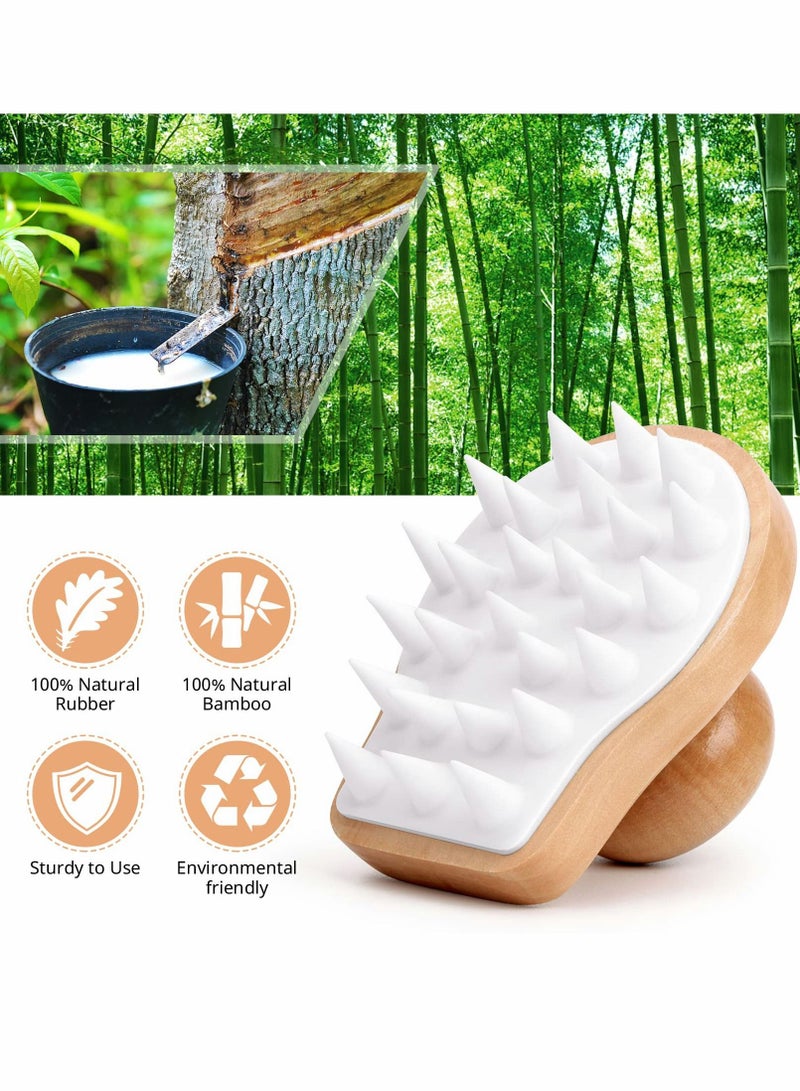 سيوسي فرشاة الشامبو ، فرشاة تدليك فروة الرأس الخشبية المصنوعة من السيليكون للشعر الرطب والشعر الجاف ، فرشاة العناية بالشعر مناسبة للرجال والنساء جميع أنواع الشعر تساعد على تقشير نمو الشعر - Image 3