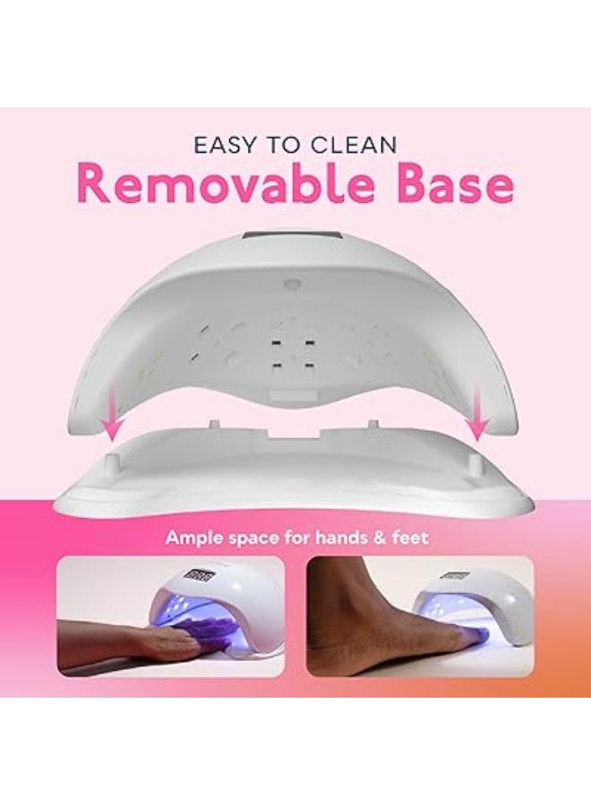Nail Lamp 48W LED/UV for Fast Gel Drying – Professional Nail Oven with Dual Light Technology, Compact 20×20cm Design, Pink Color for Salon & Home Manicure - Image 5