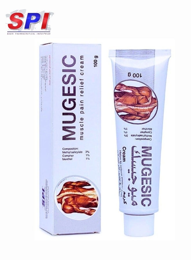 SPI Mugesic Fast Acting Massage Cream for Muscle Pain Relief - 100g - Image 1
