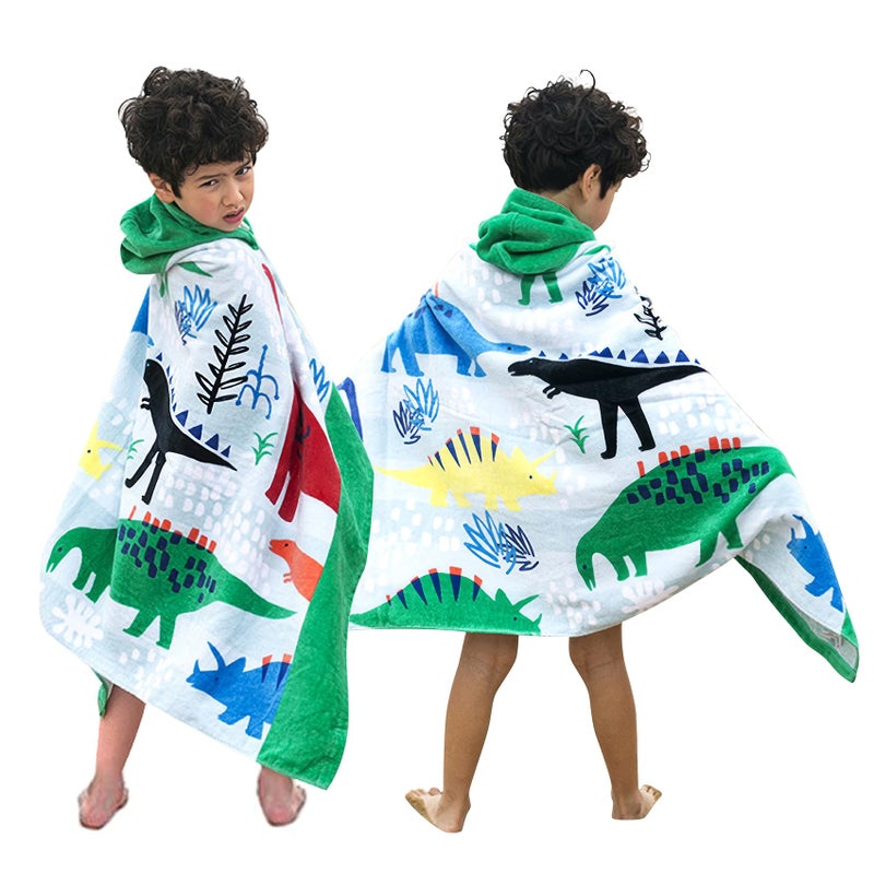 Bavilk Kids Bath Towels, Kids Towel Girls Boys Hooded Beach,Bathroom,Pool Swim Towels 30 Ã— 50 INCH Large Size Ultra Absorbent Cute Cartoon Animal Full Vitality 100% Cotton Wearable Wrap for Child - Image 1