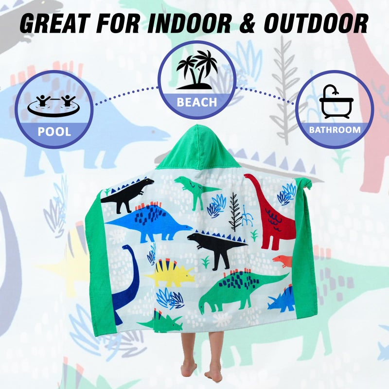 Bavilk Kids Bath Towels, Kids Towel Girls Boys Hooded Beach,Bathroom,Pool Swim Towels 30 Ã— 50 INCH Large Size Ultra Absorbent Cute Cartoon Animal Full Vitality 100% Cotton Wearable Wrap for Child - Image 4
