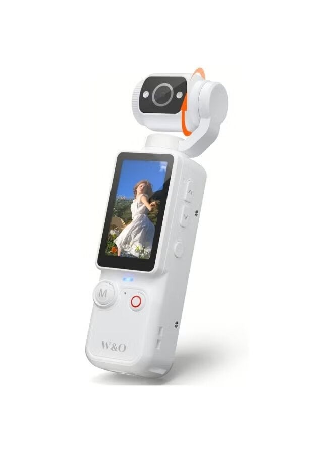 AIR TAB Pocket 4 Compact 4K Vlogging Camera with Stabilization, Portable Handheld Video Camera for Content Creators, Travel Vlog Recording Camera with HD Screen, Built-in Microphone, Photo & Video Recording - Image 1