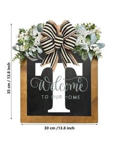 Y&D Welcome Sign Creative Bowknot Letter Wreath In Front Of The Door Outdoor Decoration Props For The Courtyard 30x35CM  - Image 2
