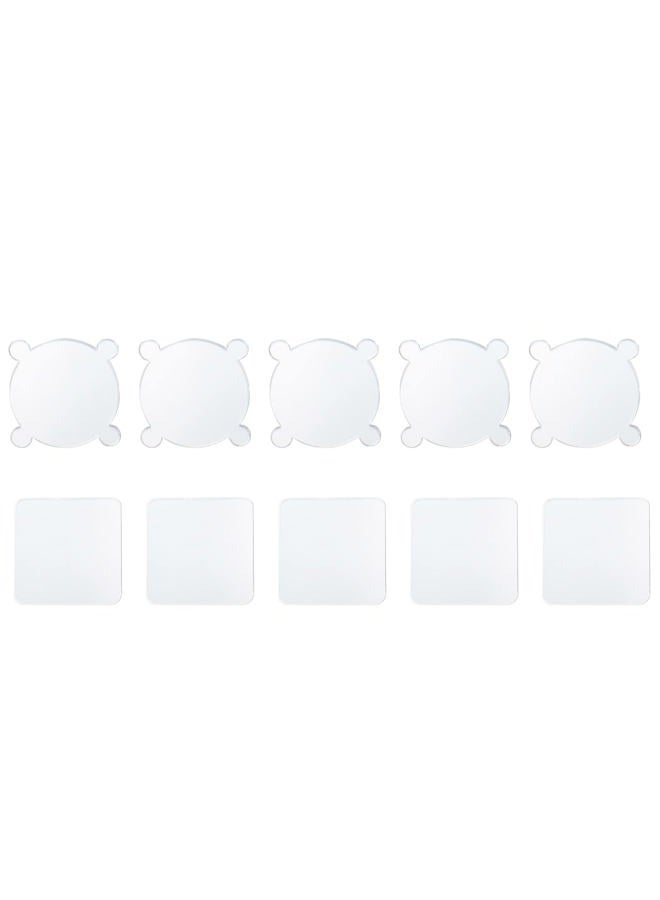 Mcredy 10 PCS Acrylic Stamp Blocks,Clear Stamping Stamps Blocks Tools for DIY Craft Scrapbook Crafts Making(5 PCS Flower+5 PCS Square) - Image 1