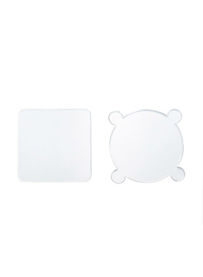 Mcredy 10 PCS Acrylic Stamp Blocks,Clear Stamping Stamps Blocks Tools for DIY Craft Scrapbook Crafts Making(5 PCS Flower+5 PCS Square) - Image 2
