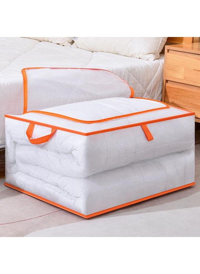 Thoraya - Clothes Storage Bag Large Capacity Transparent Waterproof Zipper Rectangle Storage Container for Blankets Comforters M 55x40x20cm - Image 1