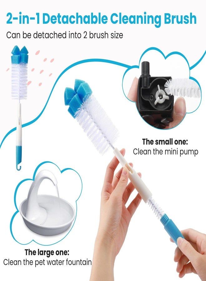 Dreyoo Pet Water Fountain Pump Compatible with PioneerPet Smartcat Fountain, 50 GPH 2W Cat Water Fountain Pump Replacement with Cleaning Brush Kit for Cat Water Dispender Pet Drinking Fountain - Image 5