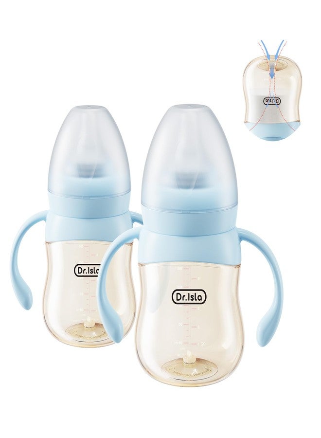 Dr.isla PPSU Anti-Colic Baby Bottle 5.4oz - Dual Vent Newborn Feeding Bottle with Slow Flow Nipple, Temperature Indicator, 0-3 Months, Blue - Image 1