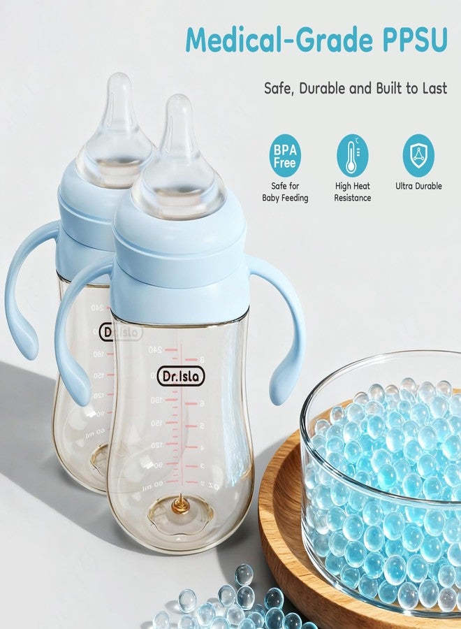 Dr.isla PPSU Anti-Colic Baby Bottle 5.4oz - Dual Vent Newborn Feeding Bottle with Slow Flow Nipple, Temperature Indicator, 0-3 Months, Blue - Image 4