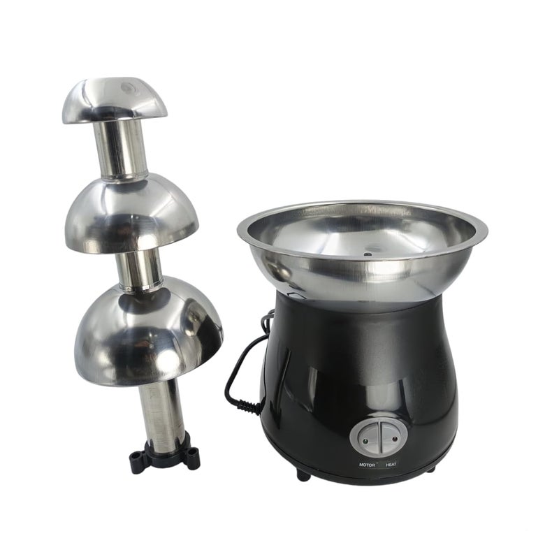 GURUBHAI EQUIPMENTS Gurubhai Equipments 3 Tier Chocolate Fondue Fountain Machine170 W Melts Cheese Queso Candy and Liqueur Dip Strawberries Apple Wedges Vegetables and More  - Image 3