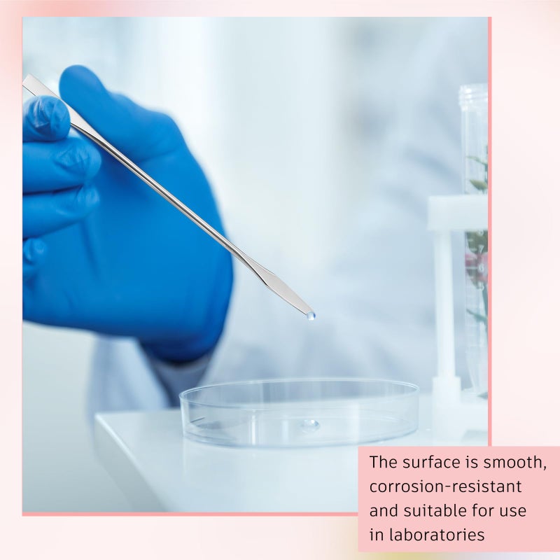 Shappy 10 Pcs Makeup Spatula Set, Lab Spatula Bulk, Mini Double Ended Micro Stainless Steel Cosmetic Spatulas Tools for Beauty & Lab & Food - Square Head for Scraping and Round Head for Mixing - Image 3