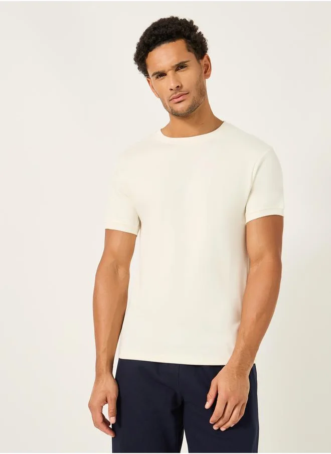 Styli Solid Interlock Cotton Regular Fit T-Shirt