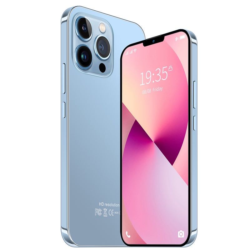 Generic (Unbranded) هاتف ذكي 7.5 بوصة FHD i13 برو ماكس مع فتح قفل الوجه الذكي MTK6580 رباعي النواة 2GB RAM 16GB ROM أندرويد 7.1 أزرق - Image 1