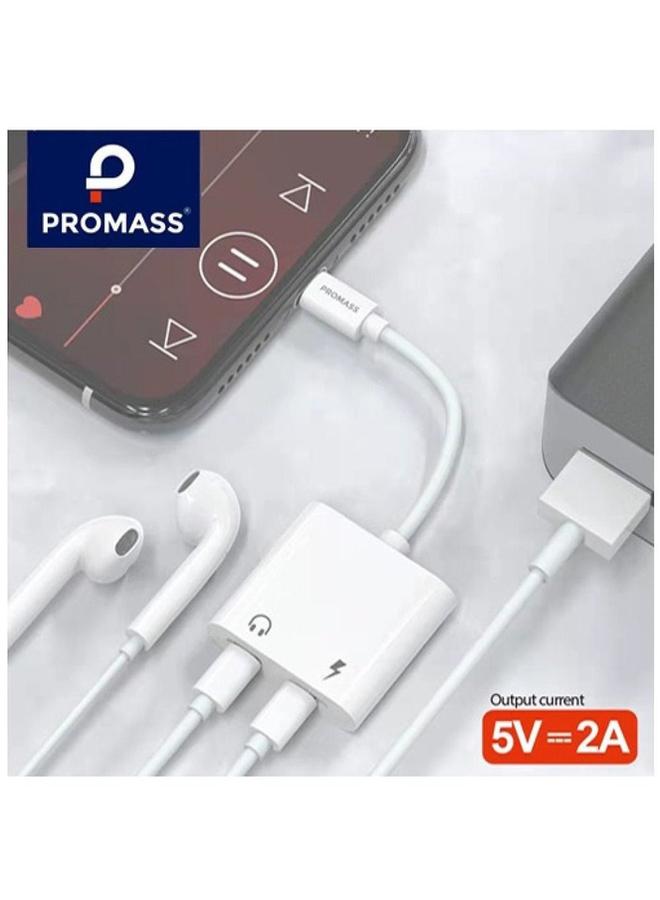 PROMASS 4-In-1 Multifunctional Charging Cable And Headphone For IPhone, White Color - Image 2