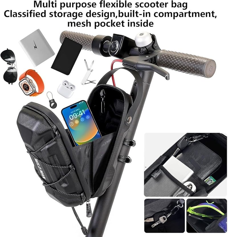 Joyzzz Electric Scooter Bag, 2L Large Capacity Scooter Handlebar Bag, Waterproof Handlebar Storage Bag with Multicolor Drawstrings, Scooter Storage Bag, Hard Shell Storage Bag for Scooters, Bikes - Image 2