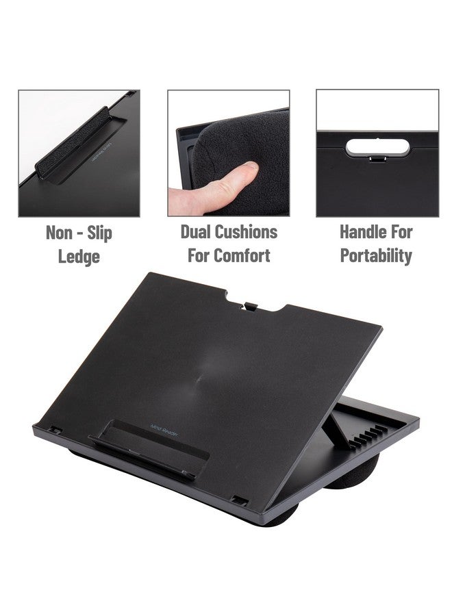 Mind Reader Ltadjustblk Adjustable Portable 8 Position Lap Top Desk With Built In Cushions Black - Image 5