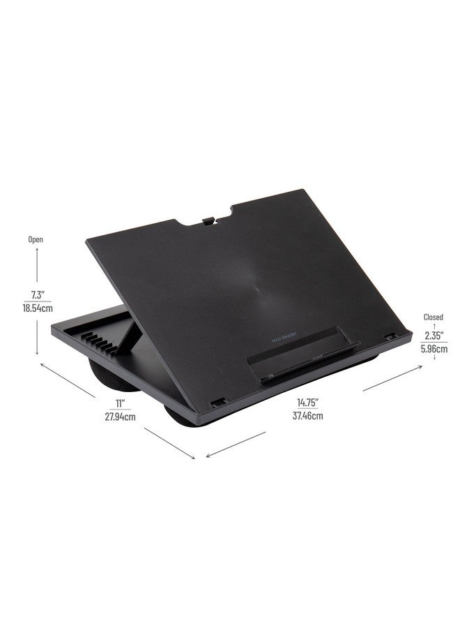 Mind Reader Ltadjustblk Adjustable Portable 8 Position Lap Top Desk With Built In Cushions Black - Image 4